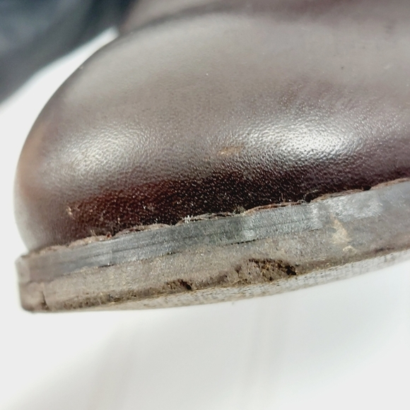 Marc Fisher Brown Leather Knee High Riding  M-Wide Calf Buckle Straps Boots C138 - Picture 12 of 14